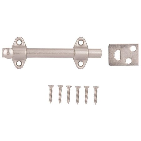 PROSOURCE Surface Bolt 4In Satin Chrome 23260-SC-PS